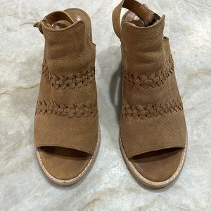 Rebels open toe booties.